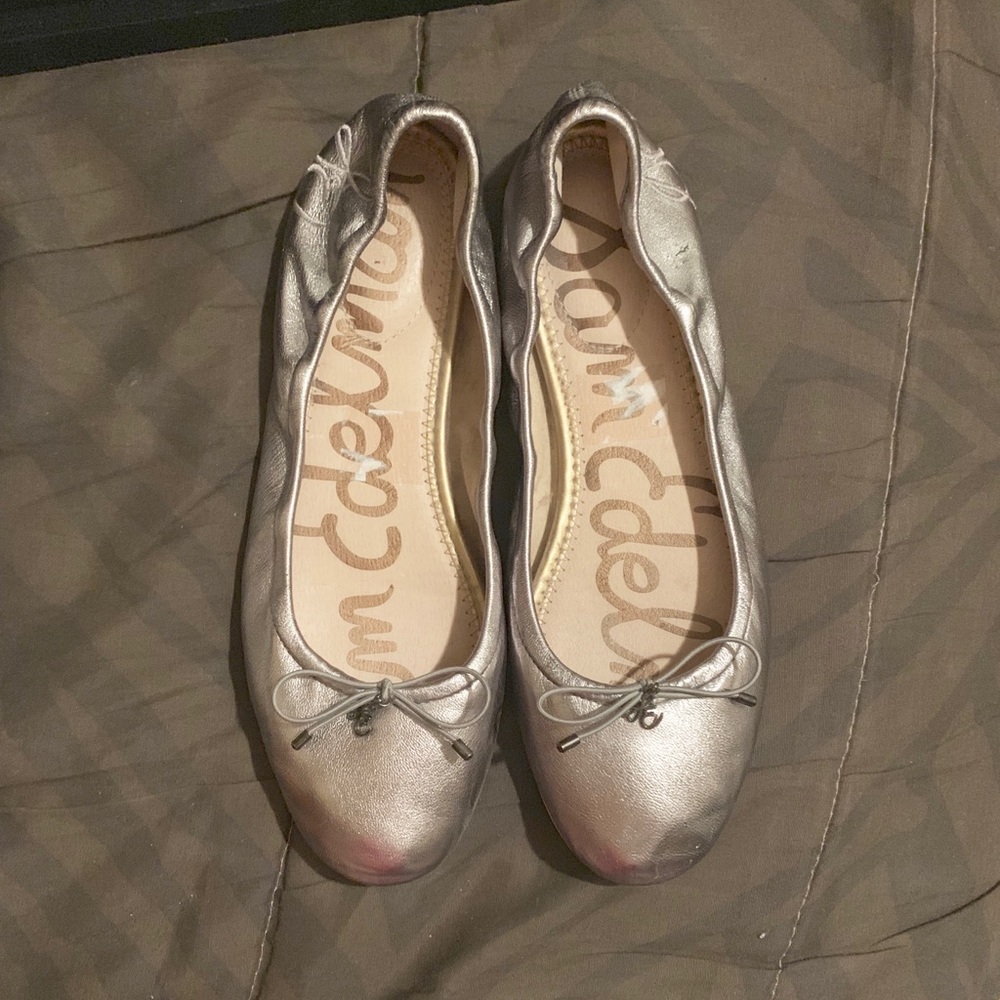 Sam Edelman ‘Felicia’ silver ballet flats